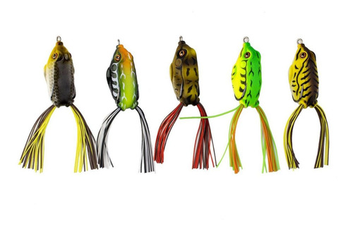 Kit Com 10 Iscas Artificiais Frog Sapo Para Traira + Estojo