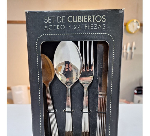 Set De 24 Cubiertos De Acero Inoxidable Linea Venecia