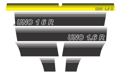 Kit Faixas Fiat Uno 1.6r Amarelo Dx0129