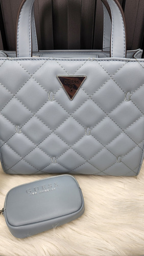 Bolsa Guess Le884781 Nueva 100 % Original Con Etiqueta Celeste Lisa Níquel Celeste