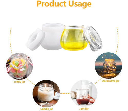 Molde Resina Silicona Con Tapa Para Botellas Tarros Pudding