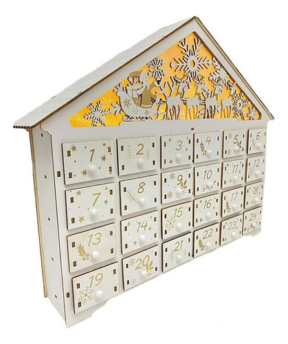 Calendario De Adviento De Navidad Recargable Ilumina 24