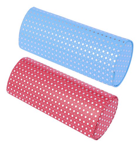 Funda Para Gafas Con Diseño De Rombos Rojos Y Azules, 2 Unid