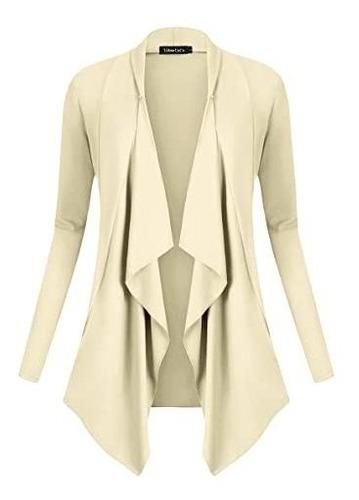 Coco Urbano Mujer Drape Frente Abierto Cardigan Manga Rhf3q