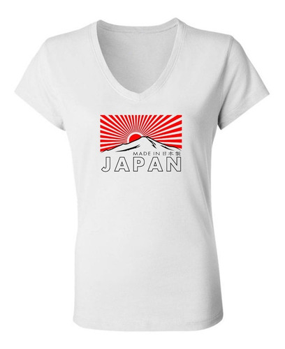 Remera Bandera Del Sol Made In Japan Mujer Escote V