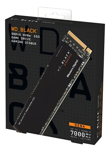 Ssd Wd Black Sn850 2tb Nvme Pcie Gen4 Cor preta
