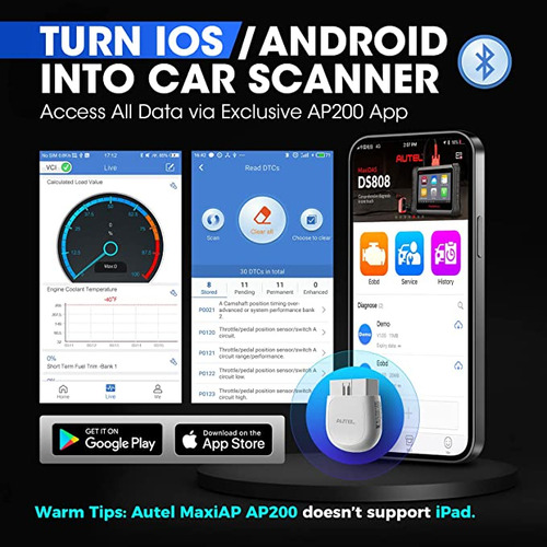 Escáner De Vehículos Autel Obd2, Bluetooth
