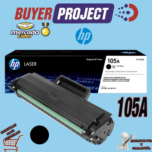 Imagen 1 de 3 de Toner Original Hp Para 103 107 108 131 133 135 Negro W1105a