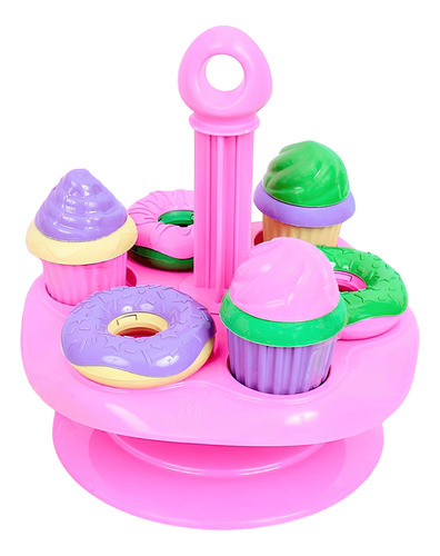 Porta Bolos Cupcakes Donuts Brinquedo C/ Suporte 7pcs 