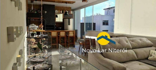 Imagem 9 de 15 de Cobertura Duplex Toda Reformada No Miolo De Icaraí 3 Quartos Com Vaga. - 145