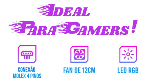 Cooler Fan Gabinete Gamer F9-l160wh Branco Rgb 12cm C3 Tech