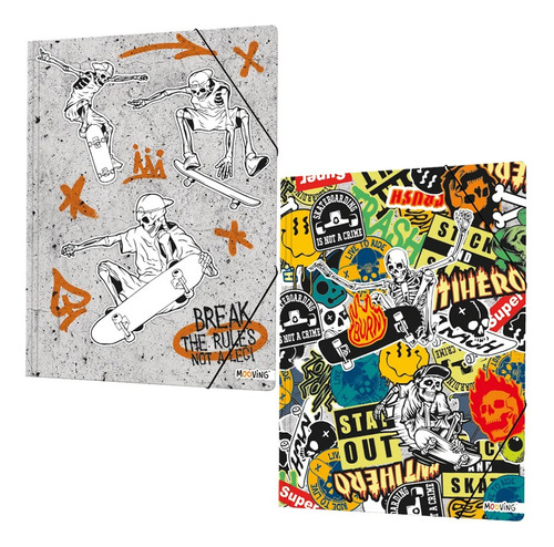 Carpeta Black Mood Dibujo N5 Oficio 3 Solapas Mooving Color 1