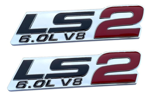2 Emblemas De Motor Ls2 6.0l V8 3d De Repuesto Para Gm Ls2 C