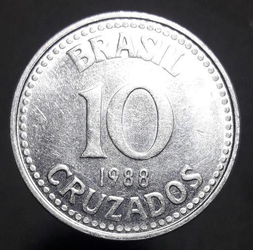 Moneda Brasil 10 Cruzados 1988