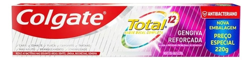 Kit C/8 Creme Dental Colgate Total 12 Gengiva Reforçada 220g