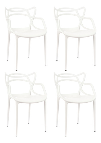 Silla de comedor Allegra, estructura color Blanco, x4 unidades GardenLife