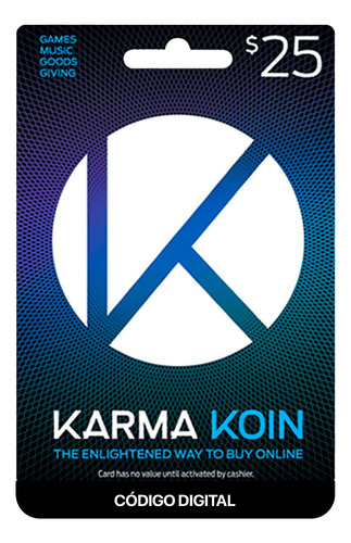 Gift Card $ 25 Karma Koin Código Digital