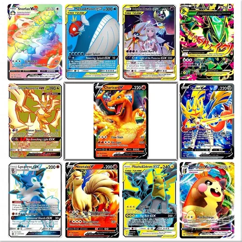 Kit 60 Cartas Pokemon Gx Mega Ex Aliados V Vmax