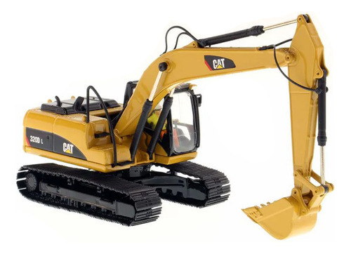 Miniatura Diecast Escavadeira Caterpillar 320d-l M85214 Cor Amarelo
