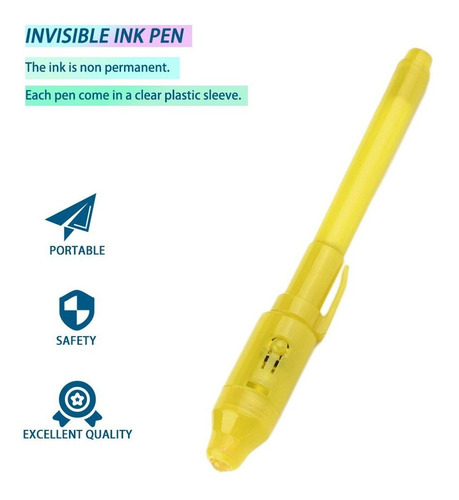 Lápiz De Luz Uv 2 En 1 Uv Blacklight Invisible Tinta Mensaje