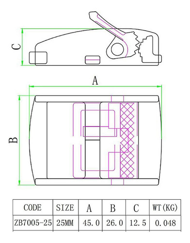 Slider De Bloqueo De Alto Diámetro Interno 2.5 Cm