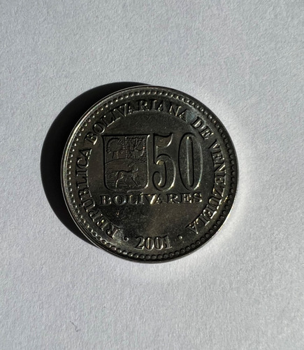 Moneda Venezuela 50 Bolívares 2001 Xf+