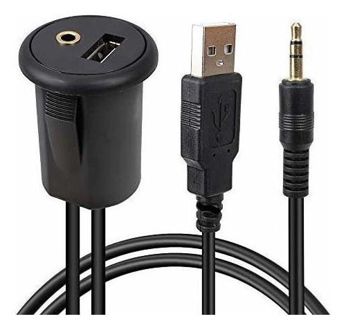 Cable De Montaje Empotrado Usb + 3,5 Mm Aux Panel De Ex...