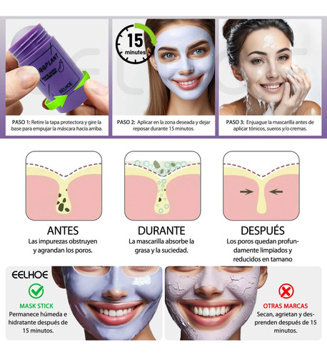 Mascarilla Antisebo, Grasa Para El Acné En Barra, Máscara De
