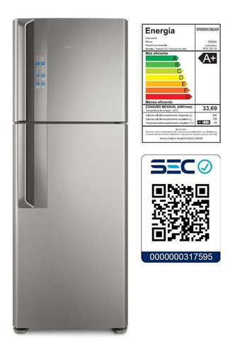 Imagen 3 de 7 de Refrigerador Fensa No Frost 474lt. Df56s Panel Blue Touch
