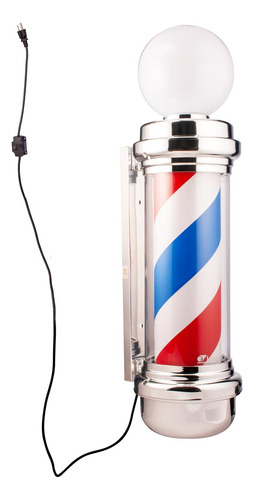 Poste Caramelo Barbería Giratorio Con Bombilla 85cm Altura