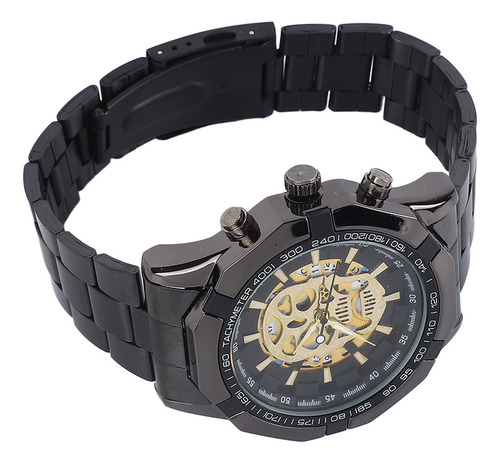 Relógio De Lazer Masculino Luminoso Com Caveira Oca De Aço