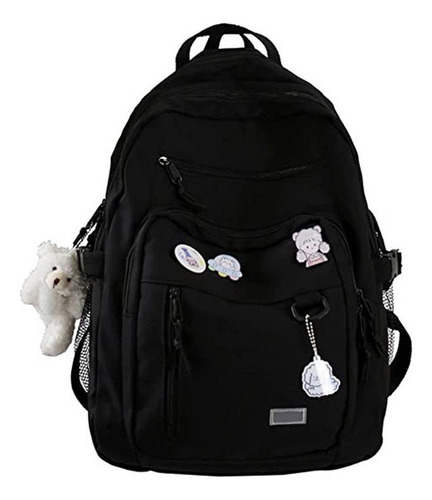 Mochila escolar Genérica Aesthetic backpack color negro 20L