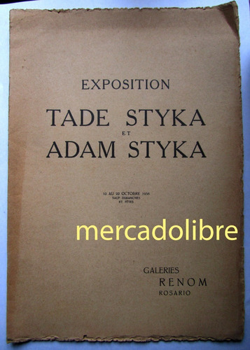 Catálogo 1938 Exposition Tade Et Adam Styka  Renom Rosario