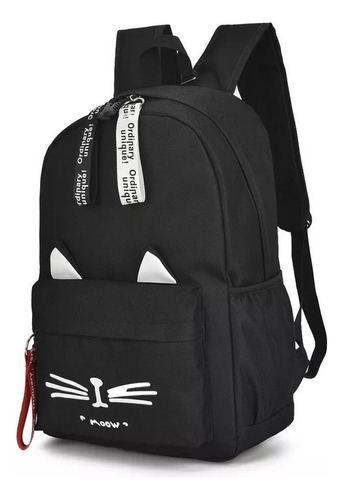 Mochilas Escolares Com Orelhas De Gato De Desenho Animado Cor Preto