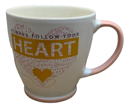 Tazas De Porcelana Corazón Always Folow Your Heart 380ml Color Blanco