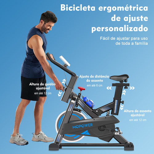 Bicicleta Ergométrica Cor Azul Mopower