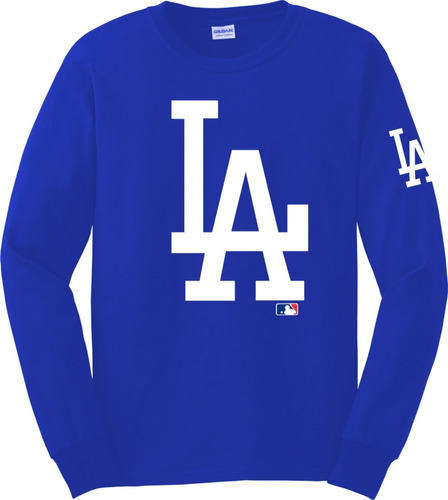 Playera Los Angeles Dodgers La, Manga Larga 100% Algodón