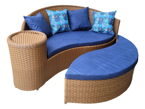 Sofá Chaise Dubai 1.60 Cm Fibra Sintética Vime Varanda