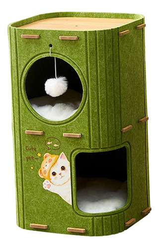 Bonita Caseta Para Gatos, Moderna Y Acogedora 2 Niveles