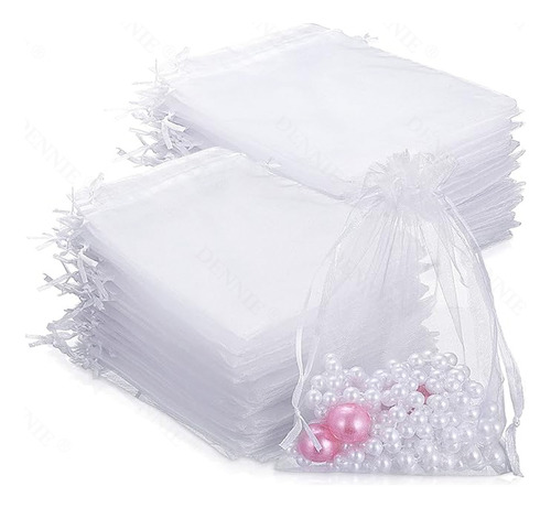 100 Bolsas Organza Tela Para Joyas Regalo 9x12 Cm