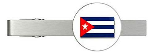 Cuba Flag Military Veteran Served Silver Tie Clip Tie Bar Ve