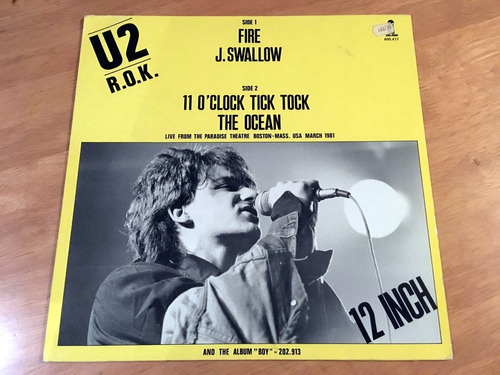 U2 R.o.k. Fire Vinilo 12'' Single Europa 1981