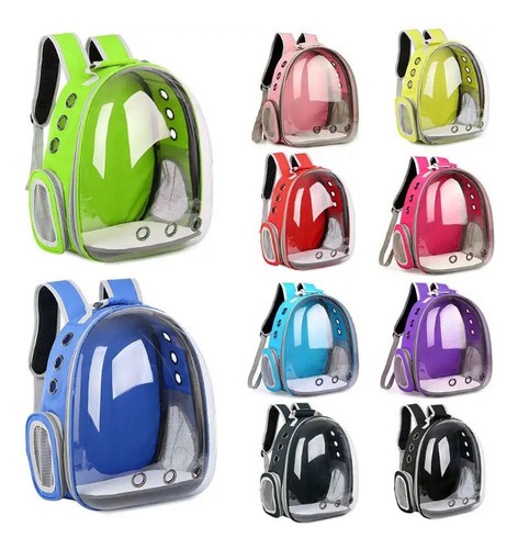 Mochila De Transporte Para Gatos Con Tapa De Burbujas Rosa Coral Claro
