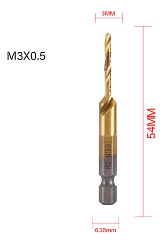 Macho De Roscar HSS 9 Mm X Paso 0.5 - Rosca Derecha M9 X 0.5 Mm, Para Trabajos De Métrica