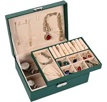 Comprar Joyero Organizador Premium 2 Capas Con Broche Anillos Collar