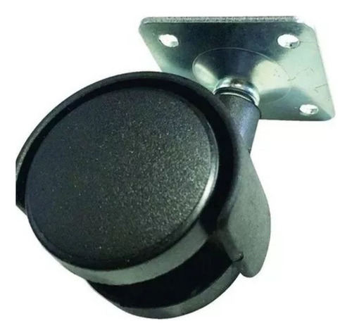 X24 Rueda Negra Plastica Con Base Giratoria Sin Freno 50mm Negro