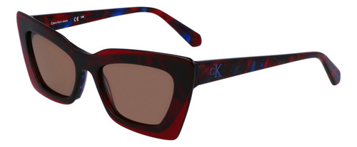 Lentes Sol Calvin Klein Jeans Mujer Ckj23656s-5217-602 Diseño Havana Red Blue
