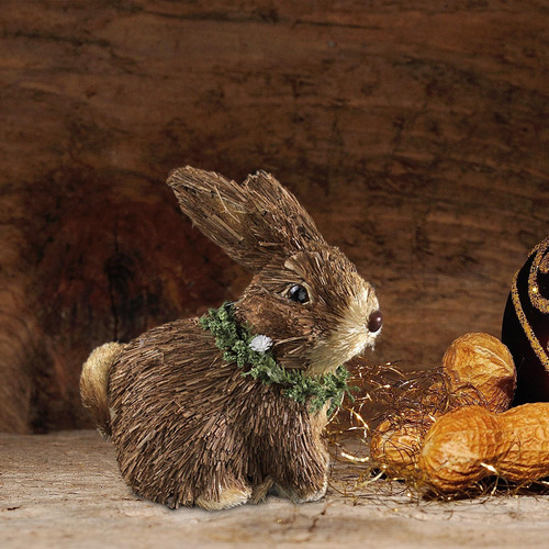 Estatua De Conejo De Paja, Figura Creativa De De Pascua Para
