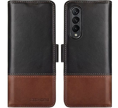 Kezihome Funda Para Samsung Galaxy Z Fold 3 5g, Piel Auténti