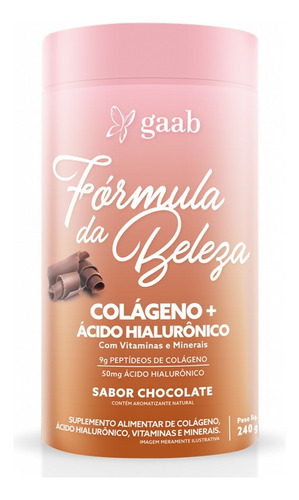 Fórmula Da Beleza Gaab Colágeno + Vitaminas - Chocolate 200g